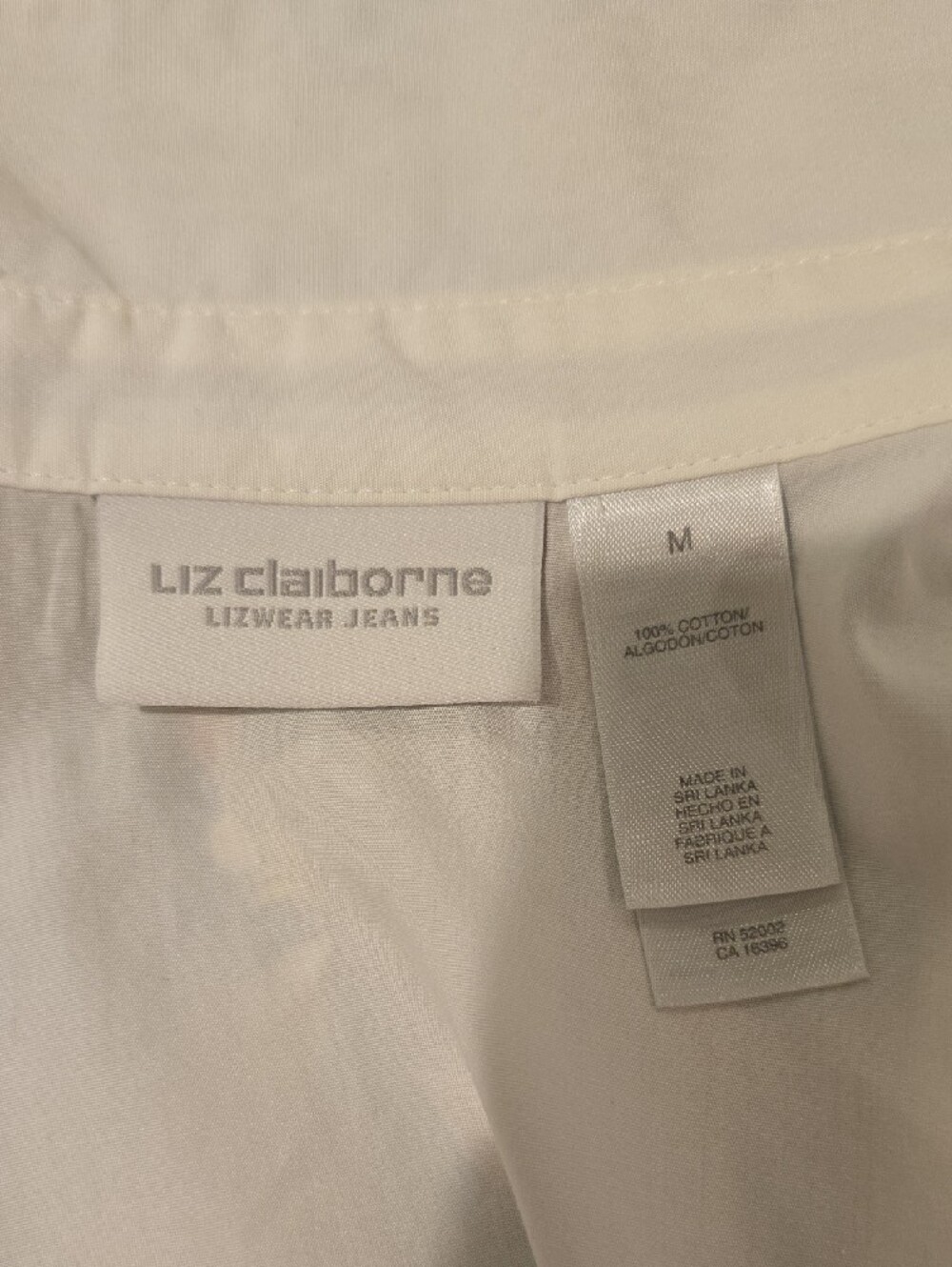 Liz Claiborne White Ruffle Front Button-Down Blouse - Picture 2 of 2